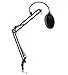 Blucoil Microphone Suspension Boom Scissor Arm Stand with Pop Filter