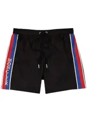 Moncler Striped Shell Swim Shorts, Shorts, Black XL