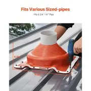 2 Pcs Metal Roof Pipe Flashing Boot Fit 170-355 mm Pipe High Temp Silicone
