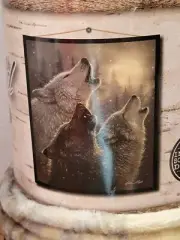 Everwild Heartland Plush Throw Blanket Howling Wolf Wolves 50" x 60" Home Accent