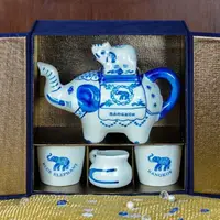 在飛比找PChomeThai泰國購物優惠-藍象 - 陶瓷茶壺 (S)＋茶杯 茶具組禮盒 Blue El