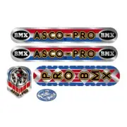 ASCO - PRO BMX on chrome - decal set - old school bmx