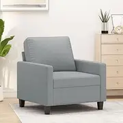 Sofa Chair for Room Living, Light Grey Fabric, Comfy Single Couch, Small Chairs, Folding Bed, 60 cm