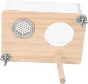 COMPUKAS Bird Nesting Box Wooden Breeding Box with Window for Parakeets Easy to Clean Warm and House for Breeding Birdcage Supply for Autumn and Winter