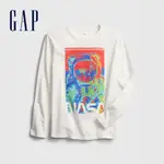 GAP 男童裝 GAP X NASA聯名 印花圓領長袖T恤-白色(647999)