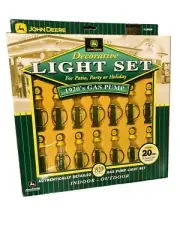 John Deere 1920's Style Gas Pump String Lights Indoor Outdoor 20 Piece Set