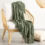 Renee Taylor Newland Polyester Chenille Throw Greenlake