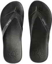 CHEEKI Arch Support Thongs Black Mens Size US12