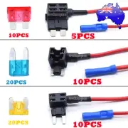 Universal Mini/Standard Car Fuse Holder Add-a-circuit Fuse Adapter +Fuses