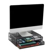 Monitor Stand Ventilated Laptop Riser Storage Drawer Office Metal Mesh 15.75"l X