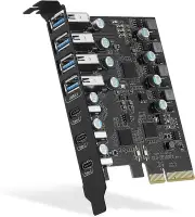 FANBLACK Pcie to USB 3.2 Gen 2 Card with 20 Gbps Bandwidth 7 Ports (4 Type-A ...