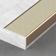 Stair Edge Protector Stair Edging, for Outdoor Or Indoor Stair Edges, L Shape Corner Protection Profile, Non-Slip Edging Strip-Gold||10x3cm