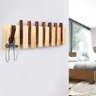 Coat Rack Wood Hanger w/ Flip-Down Hooks Wall Mounted Clothes Rack Coat Hanger