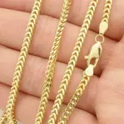 14K Yellow Gold Hollow 2.3mm Franco Chain Necklace 18"-24"