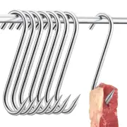 8 Pcs Meat Hook 8 Inch 10 mm Stainless Steel Hanging Meat Hook Butcher Hooks ...