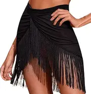[Generic] Men Bikini Underwear Women Ruffle Trim Sheer Beach Skirt Covers Up Skirt Beach Wrap Bikini Shiny Wraps Cover Ups for Swimwear High Waist Bikini