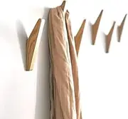 4PCS Wooden Hook Retro Hook Black Walnut Coat Hook Wall Mount - Handcraft hat Rack for Clothes hat Hanger Towel, Wooden Wall Hanger Wall Organizer Decoration