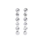 [Jean Paul Gaultier] Jean Paul Gaultier-Silver Long Diamond Brass Earrings-Donna OS OS