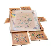 1500 Piece Rotating Wooden Jigsaw Puzzle Table 6 Drawers Board