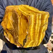 9.36LB Large Golden Tiger'S Eye Rock Quartz Crystal Mineral Specimen Healing