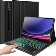 [LDSOYIA] Touchpad Keyboard Case for Samsung Galaxy Tab S9 Ultra 2023 / S8 Ultra 2022 14.6 Inch (Model: SM-X910/X916B/X918U/X900/X906), 7 Colors Backlight Detachable Wireless Keyboard & PU Cover Case