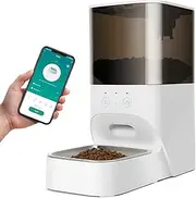 boqii Automatic Cat Feeder, Timed Cat Feeder with APP Control, Dog Food Dispenser with Lock Lid, 30S Voice Recorder, 4L Pet Feeder, White