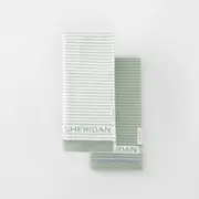 Sheridan Vita Logo Tea Towel Set in Sage Green Size: 2 Pack Material: Cotton @Sheridan Rewards