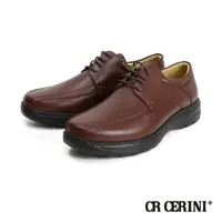 在飛比找momo購物網優惠-【CR CERINI】雙縫線綁帶厚底休閒皮鞋 棕色(CR20