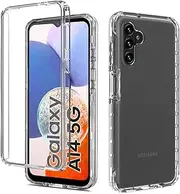 Samsung Galaxy A14 Front and Back Case [Built in Screen Protector]Transparent Clear Fully Protection PC Hard Soft Slim Thin Cover Bumper Shockproof For (Samsung Galaxy A14 4G 5G)