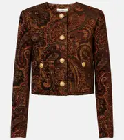 [Chloe] Chloé Paisley cropped jacquard jacket AU 12 multicoloured