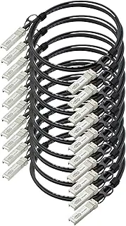 10pack QSFPTEK 10G SFP+ DAC Cable, 2m (7ft) Passive Direct Attach Copper Twinax Cable for Cisco SFP-H10GB-CU2M, Ubiquiti, D-Link, Netgear, Mikrotik, Open Switch Devices