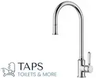 Clasico Series-Gooseneck Pull-Out Kitchen/Laundry Mixer- CHROME (ceramic handle)