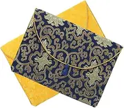 PLAFOPE 2Pcs Ethnic Style Buddhist Pouch Scriptures Book Bags for Temple Supply Prosperity Flower Dragon Pattern Soft and Portable Storage for Jewelry Sundries