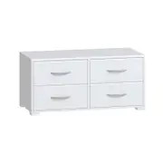 Practa Lowline TV Entertainment Unit Bundle - 4 Drawers - White