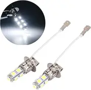 KIMISS AUTO 2Pcs H3 LED Fog Light Bulb H3 5050 White 9 SMD LED Xenon DC12V Auto Car Fog Light Lamp Led Fog Light Bulb 6500K Super Bright+h3 spotlight bulbs+12v h3 100 watt bulbs+h3 bulb
