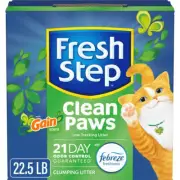 Fresh Step Clean Paws Cat Litter, Low-Tracking Clumping Litter 22.5 lbs....