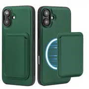 ZUSLAB for Apple iPhone 16 Plus Case Magnetic Detachable Card Holder Wallet Shockproof Heavy Duty Protective Cover (2024) - Green