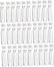 50pcs Mini Glass Perfume Sample Bottles Refillable Empty Vials for Travel Essential Oils Diy Beauty Products Portable Design with White Caps for Easy Reuse