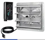 iLIVING 16" Wall Mounted Shutter Exhaust Fan, Automatic Shutter, with Thermos...