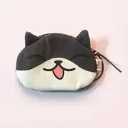Cat Print Coin Purse Type 01 - Black - One Size