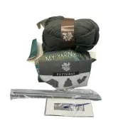 MY YARN KIT WITH 4 BUNDLES OF YARN 1 NEEDLE 1 SET OF KNITTING NEEDLES & PATTERNS