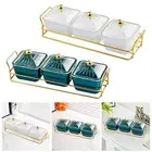 Dried Fruit Snack Serving Plate Set Cookie Jar 3 Grid Food Storage Box Divided