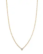 Bloomingdale's Fine Collection Diamond Solitaire Paperclip Necklace in 14K Yellow Gold, 0.15 tcw