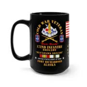 Black Mug 15oz - Army - 172nd Infantry Brigade, Ft. Richardson, AK with Cold War