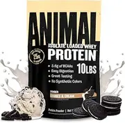 Universal Nutrition Animal Whey Isolate Loaded Whey Protein Powder Supplement, Cookies and Cream, 10 Pound