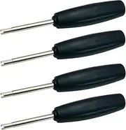 VOTNMIC 4 Pieces Valve Core Torque Tool, Avoid TPMS Damage, Valve Core Removal and Installation Tool, Helps Guard Against Over or Under torquing,Black, Silver