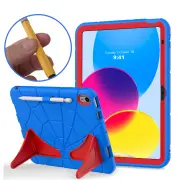 StylePro combo, iPad 10th gen Supershell case with shoulders strap + Kids Pencil, blue.