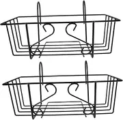 HYTROVE 2Pcs Balcony Hanging Planter Rack Durable Flower Pot Holders for Railing Fence Garden Plant Shelf for Outdoor Use