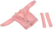 STARTIST 1/12 Scale Miniature Open Front Sweater Mini Pullover Top, Slim Doll Open Front Cardigan for 6 inch Figure Accessories , Pink