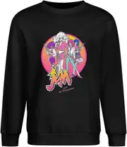 Kezoihu Mens Print Jem and The Holograms Comfortable Long Sleeve Crewneck 100% Cotton Pullover Unise High quality smooth lines M